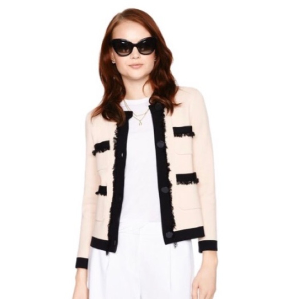 Kate Spade Fringe Pocket Cardigan XL NWT